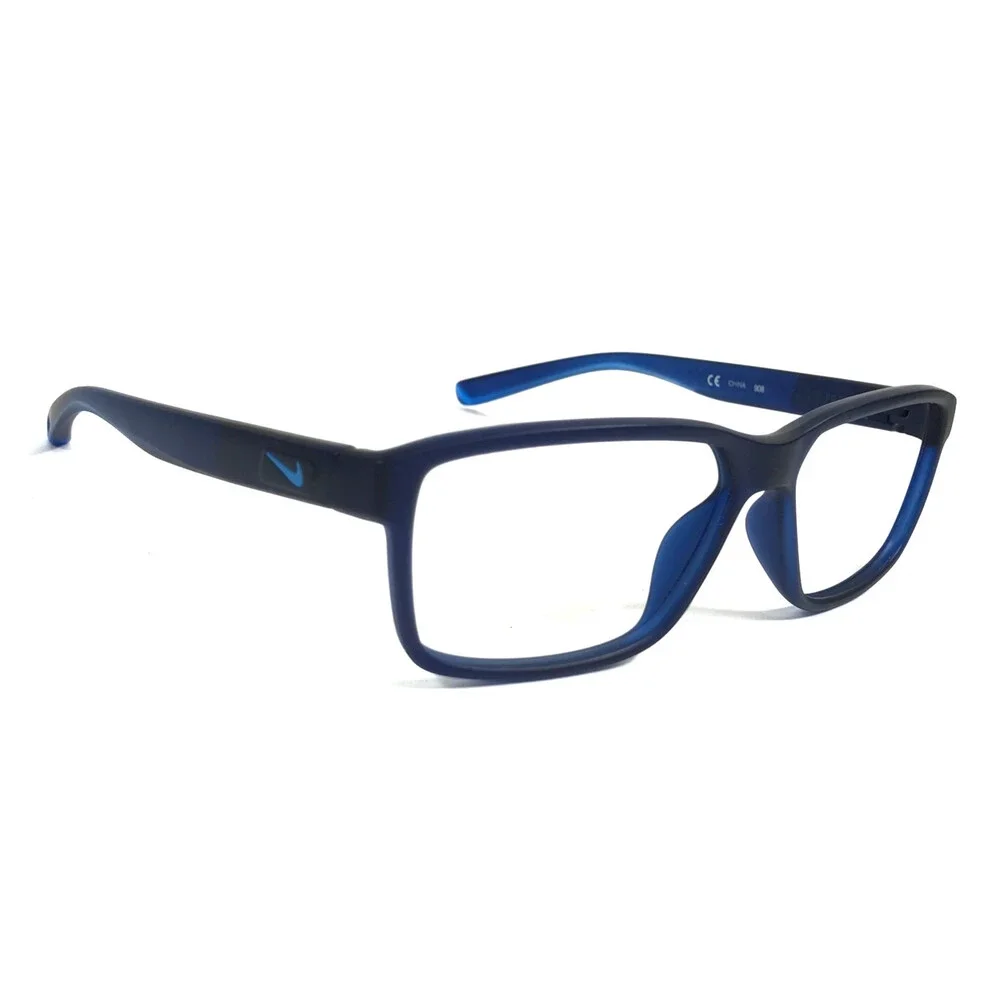 Nike Eyeglasses Frames 7092S 405 Matte Blue Rectangle Full Rim 54-15-143